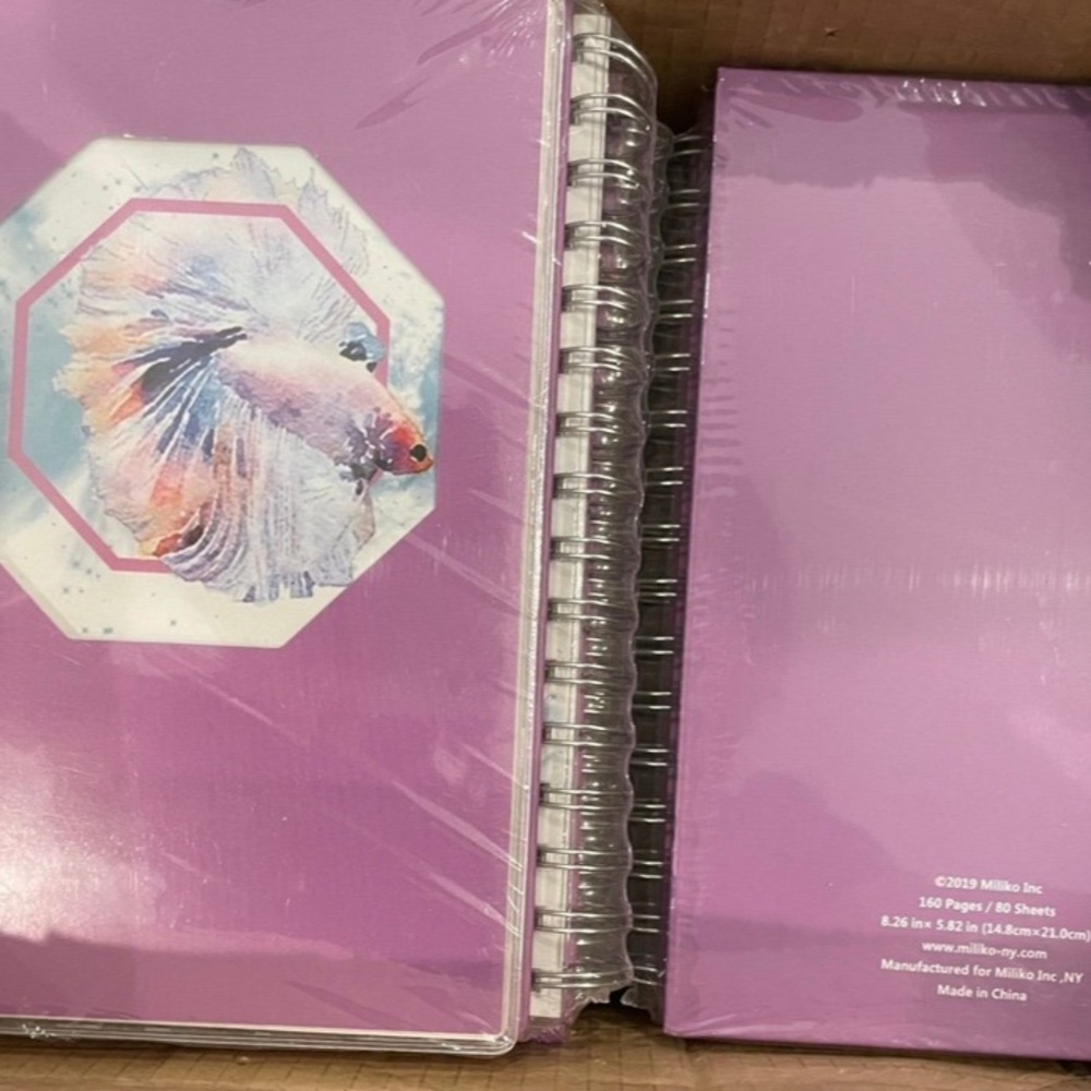 6 pcs Rumble Fish Collection Violet Polygon Hollow Out A5 Dot Grid Journal